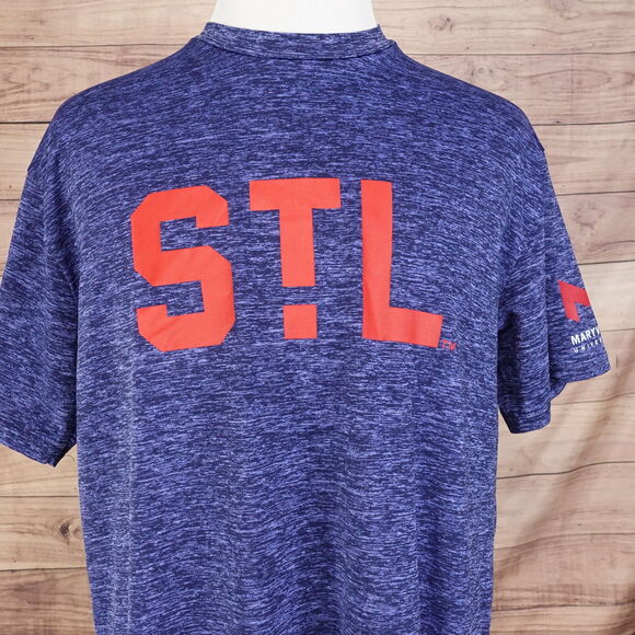 ST LOUIS CARDINALS STL BLUE POLYESTER ACTIVE SGA STADIUM GIVEAWAY T-SHIRT SZ XL - Picture 1 of 6